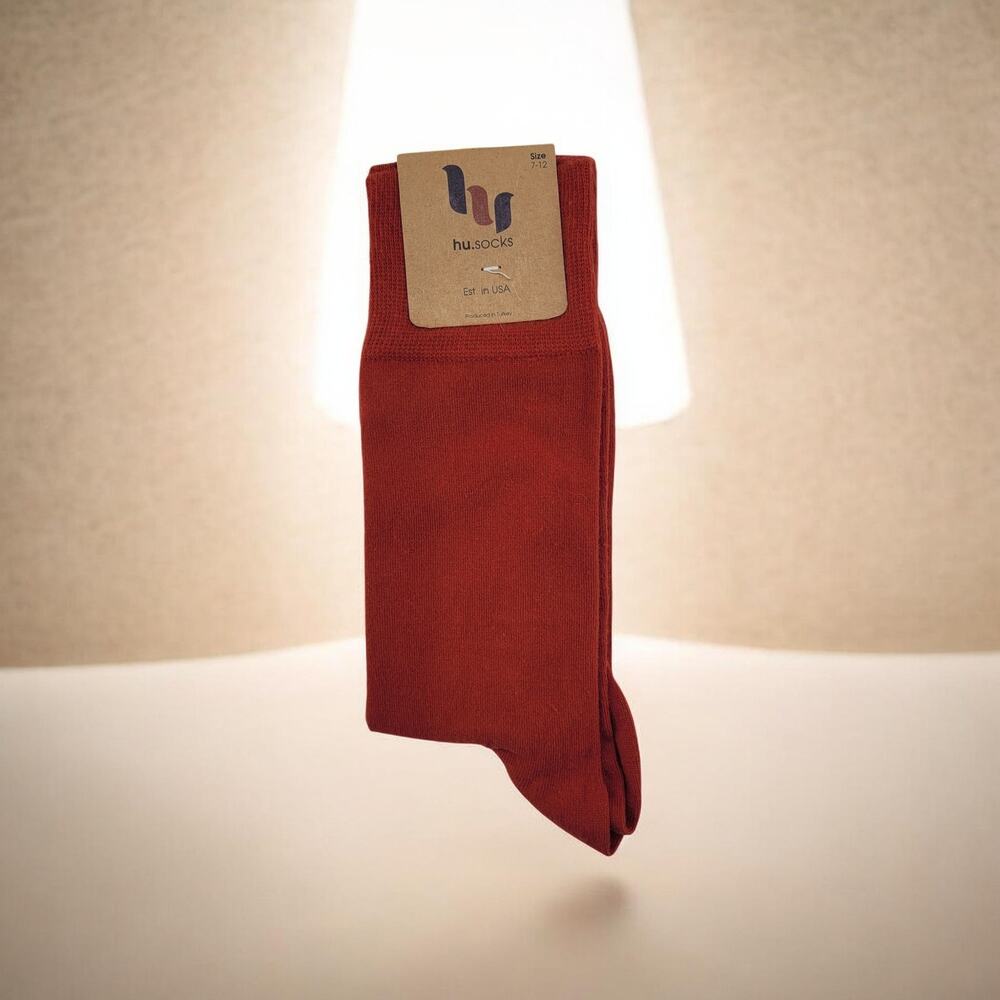 Hugh Ugoli Men’s Red Regenerated Cotton Dress Socks NWT Size 7-12 Crew